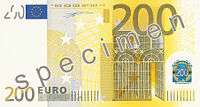 200 euro note of the 2002-2019 series (Obverse)