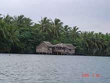Houses on the East Rennell island