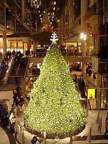 A Christmas tree at the Eaton Centre in Toronto. Christmas is traditionally celebrated on December 25 every year.