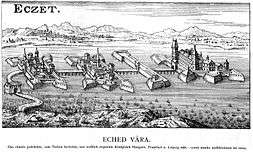 Four fortresses connected with a bridge to each other in a marschland