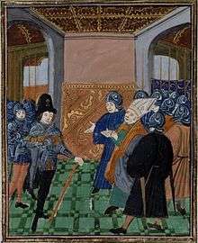 Late 15th century depiction of Edmund Beaufort at Rouen