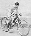 A picture of Edouard Taylor posing on his bike.