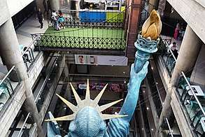 Replica of the Statue of Liberty in the mall