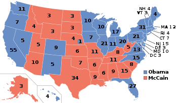 2008 Presidential election results map