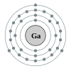 Gallium's electron configuration is 2, 8, 18, 3.