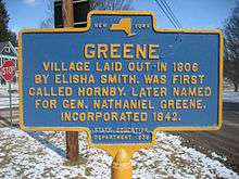Village of Greene, NY, laid out in 1806 by Elisha Smith.