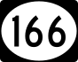 Route 166 marker
