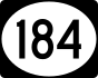 Route 184 marker