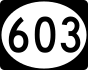 Mississippi Highway 603 marker