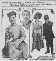 L-R: Elsie Sigel; Chong Sing (witness); Mabel and Paul Sigel (sister and father). From the Los Angeles Herald, 27 June 1909.