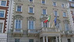 Photograph of the front of the Italian Embassy, London