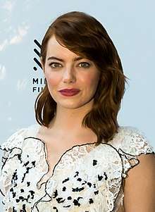 A picture of Emma Stone as she looks at the camera.