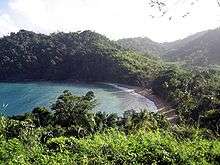 A view of Englishman's Bay on the island of Tobago.