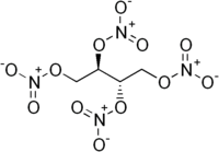 Skeletal formula of erythritol tetranitrate