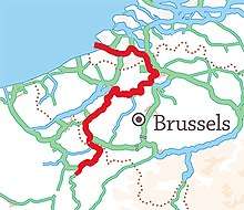 Location of navigable river Schedt/Escaut