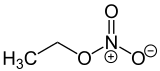 Skeletal formula of ethyl nitrate