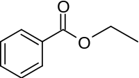Skeletal formula of ethyl benzoate