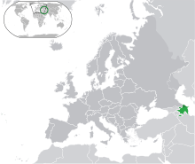 Map showing Azerbaijan in Europe