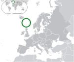 Map showing the Faroe Islands in Europe