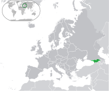 Map showing Georgia in Europe