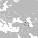 Map showing Artsakh in Azerbaijan