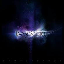 A cover with a black background and vapor passing over the band's name, with an iridescent-colored light shining behind it.