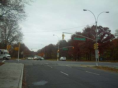 Francis Lewis Boulevard intersecting with Union Turnpike in Cunningham Park