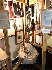 A noose, weights and chains set up to give an idea of the set up of a gallows