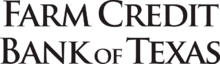 The logo icon of the Farm Credit System, which is some sort of geometric four leaf clover, with the words Farm Credit Bank of Texas underneath it.