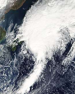 Satellite image of tropical storm