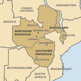 A map of Rhodesia and Nyasaland