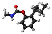 Ball-and-stick model of the fenobucarb molecule