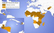 Map of countries in FEWS NET