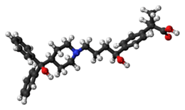 Ball-and-stick model of fexofenadine