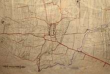 A Map from around 1800 showing the names of fields around the centre of the village