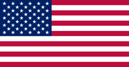 Red, white and blue flag with 48 stars of the United States of America