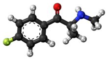 Ball-and-stick model of the flephedrone molecule