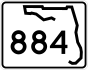Florida State Road 884 marker