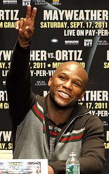 Floyd Mayweather Jr attending a press conference in 2011
