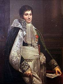 Painting shows a clean-shaven man in the elaborate court costume of the early 1800s.