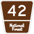 Federal Forest Highway 42 marker