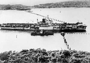 HMS Formidable damaged in 1945