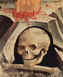 The skull of Adam at the foot of the Cross: detail from a Crucifixion by Fra Angelico, from 1435