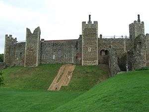 A photograph of the ruins of Framlingham Castle in Suffolk