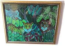 Francis Paraison (1987) Haitian Jungle painting
