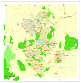 City map plan of Canberra.