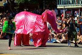 Pink elephant at the 2013 Fremont Solstice Parade