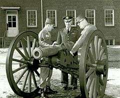US National Park Service photo shows an original Canon de 4 de Vallière being examined by three US Army personnel.