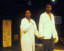Picture of Habib Dembélé (left) and Pitcho Womba Konga at the Barbican Centre, London.