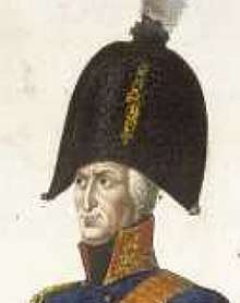 Count Kalckreuth in military uniform and large hat